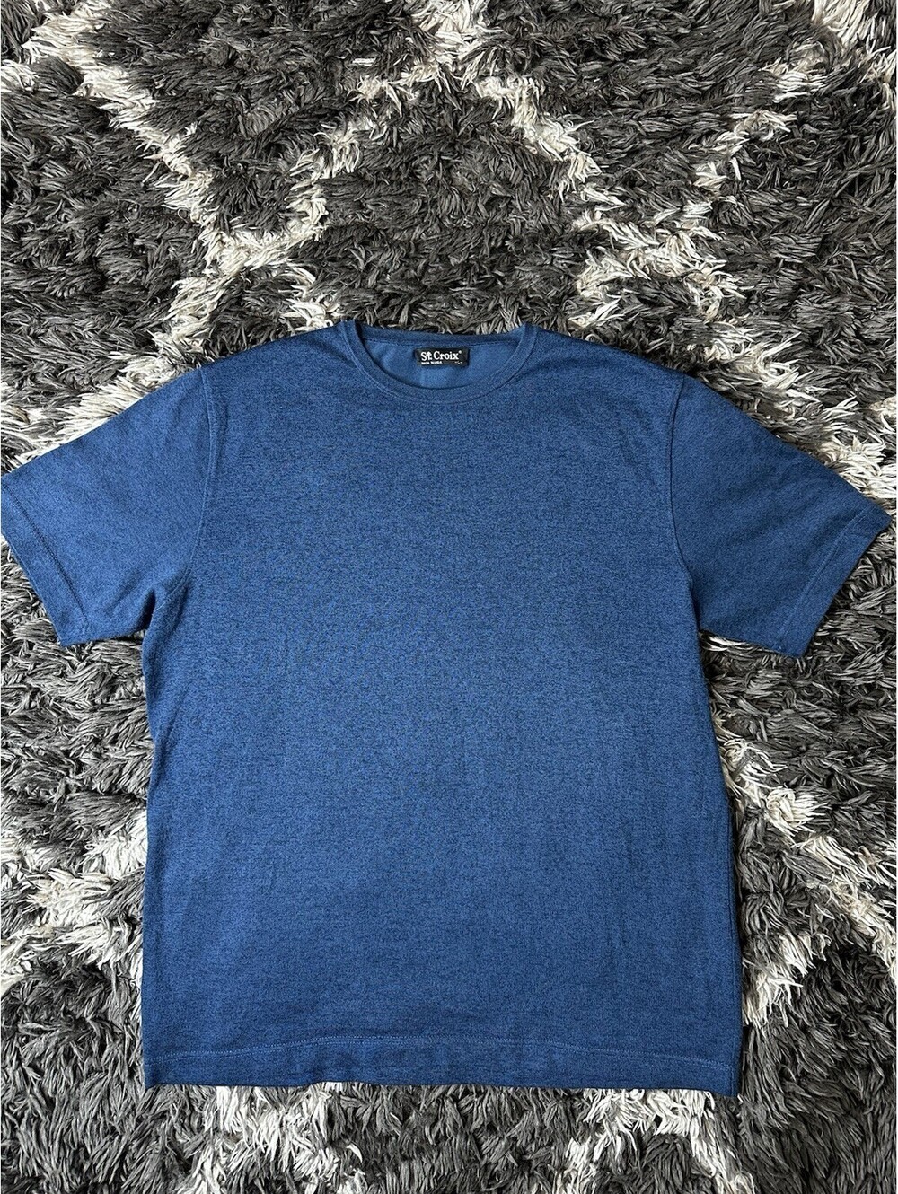 Vintage St. Croix Made in USA Blue Short Sleeve Knit T-Shirt Mens Large L